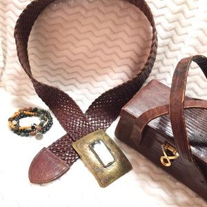 ✔️VTG Motif 56 Genuine Leather Braided Wide Belt